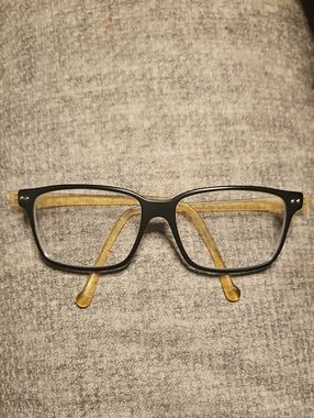 iGreen Black Front Eyeglasses with Amber Tortoise Temples
